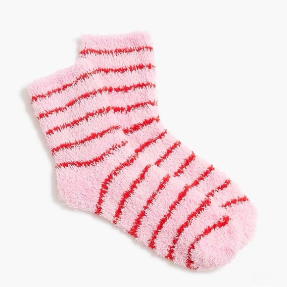 J. Crew Striped Cozy Boot Socks in Resort Pink & Red Women’s One Size. NWT - Picture 1 of 4